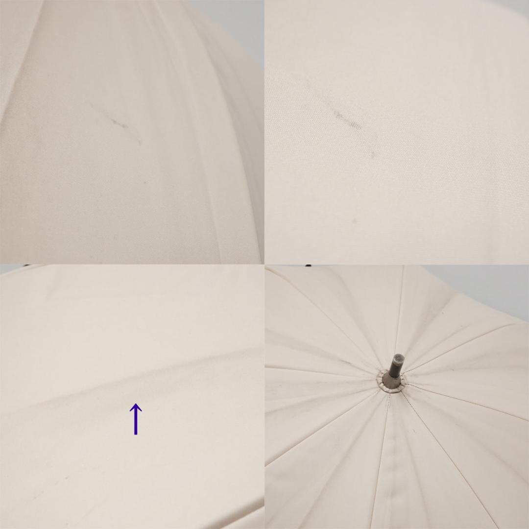 ロサブラン 完全遮光日傘 USED品 ショート フリル ベージュ×ブラック