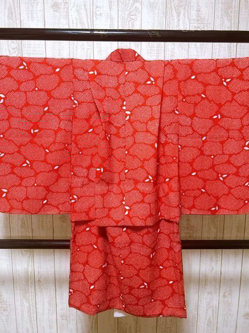 鹿の子柄♡七五三　7歳　女の子　フルセット　一式　赤系