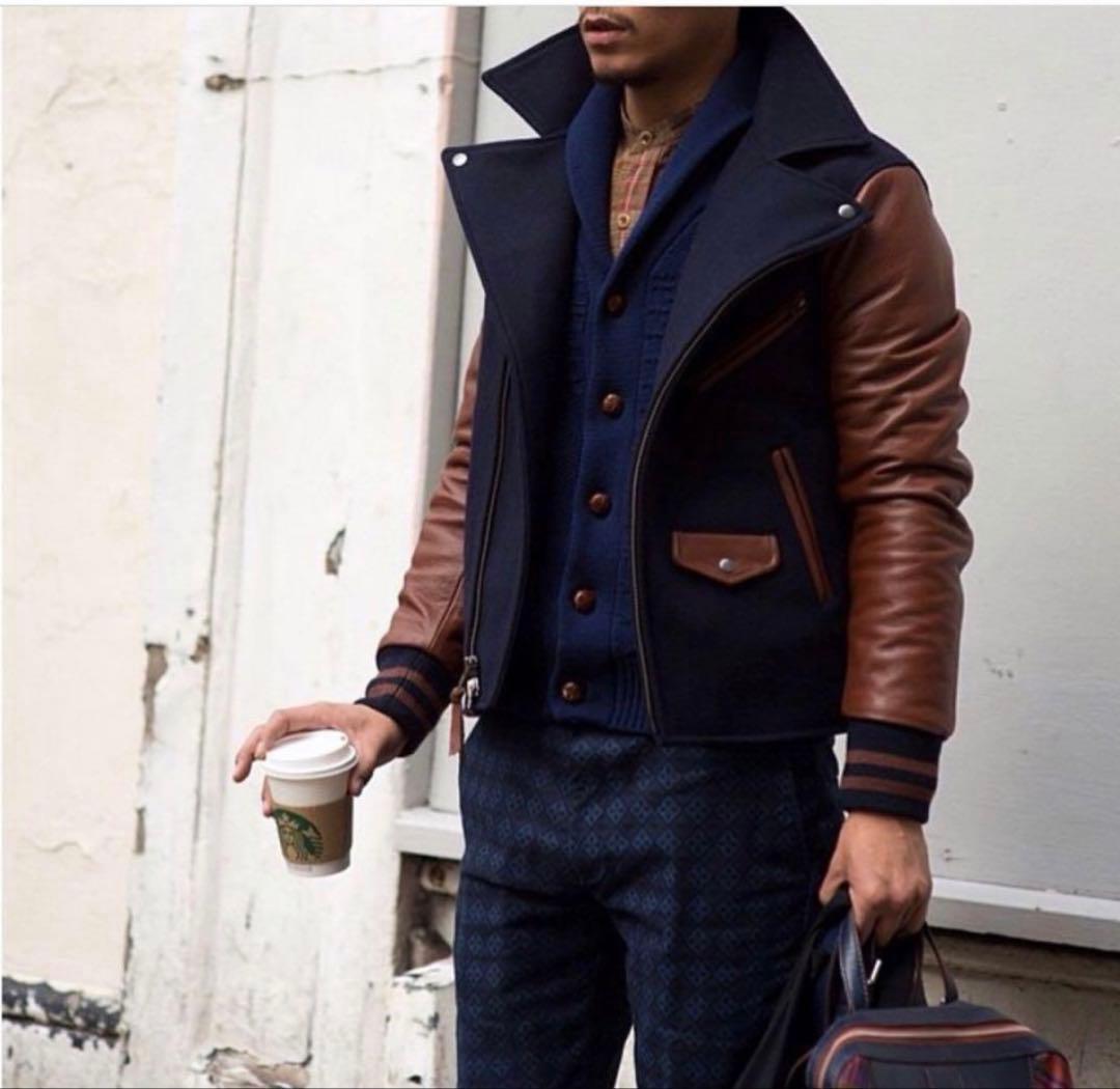 THE BROOKLYN CIRCUS スタジャン ネイビー/ブラウン