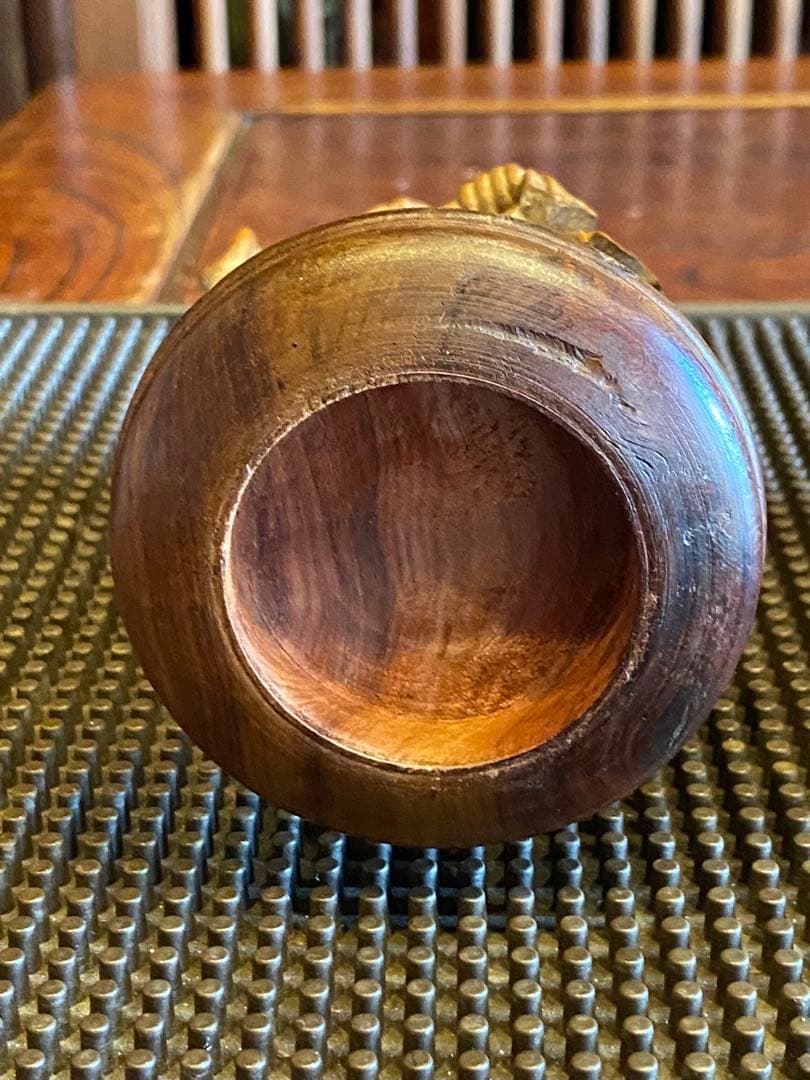 台湾木彫彫刻　福禄寿/仙人 鑑賞台座付 ヴィンテージ　レア 中国　台湾茶器