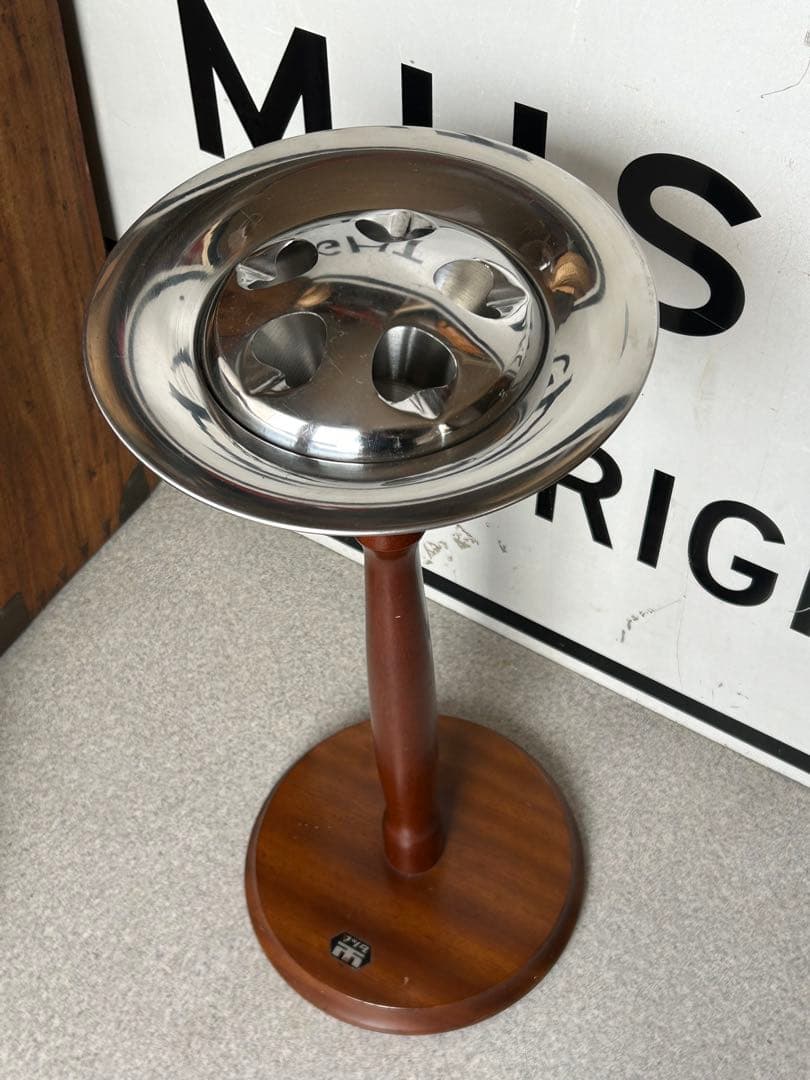 昭和レトロ　モダン　松田家具　木製灰皿　スタンド　ミッドセンチュリー　マツダ