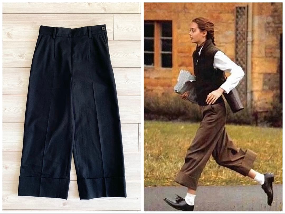 マーガレットハウエル FOX BROTHERS フランネル パンツ Ⅱ ブラック