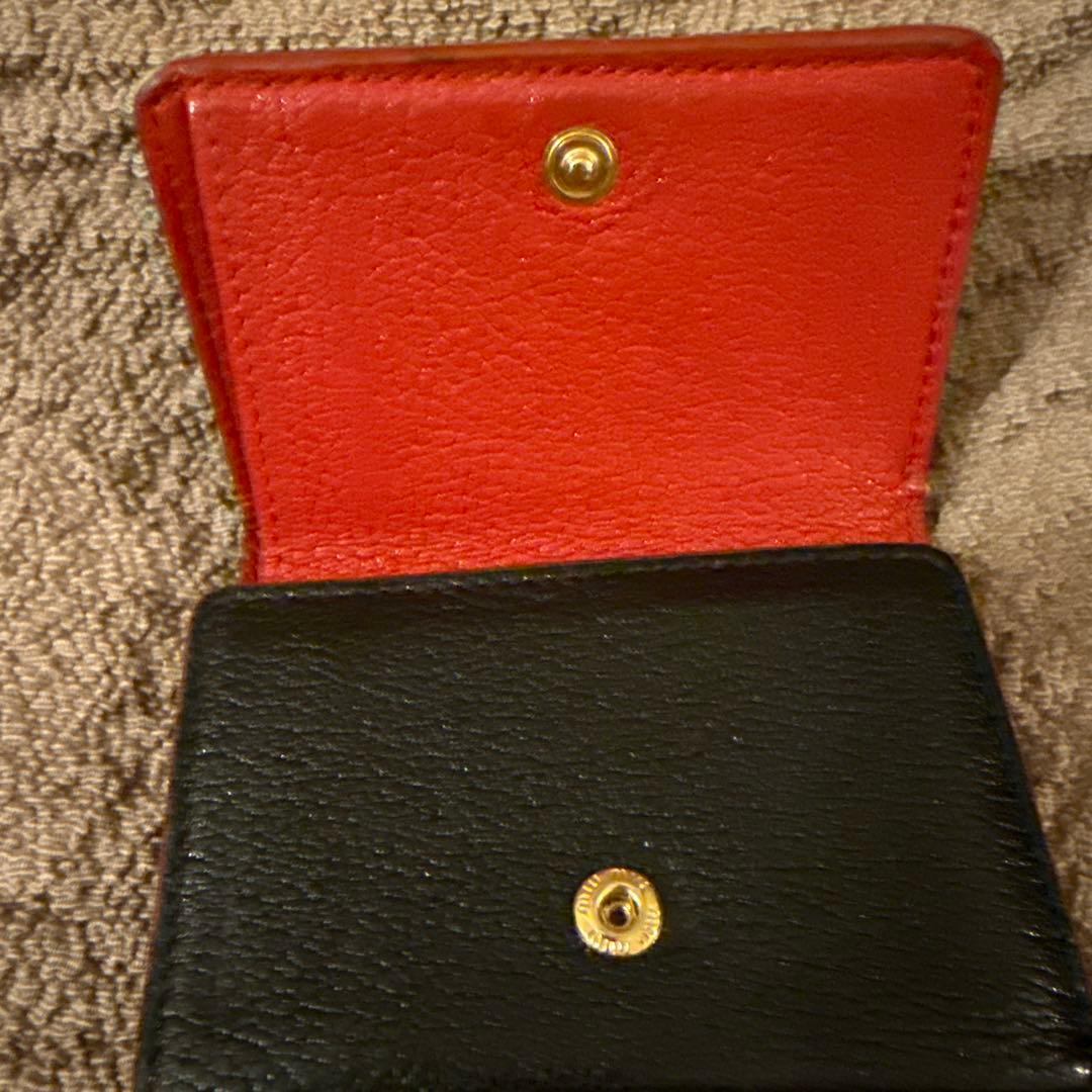 ミュウミュウ　三つ折り　マドラス　ハード　ラブレー　ブラック　バイカラー