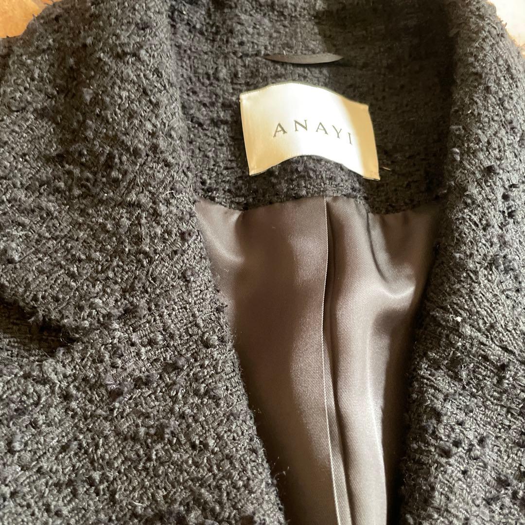 2023 ANAYI スラブツィードジャケット　34 ブラック