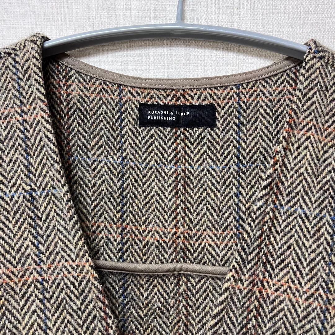 北欧暮らしの道具店　ヘリンボーン柄のウールベスト / よしいちひろさんコラボ