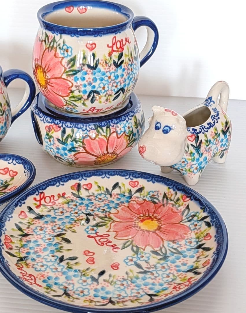 ポーリッシュポタリー VENA コーラルピンクLoveセット♡.*・゜