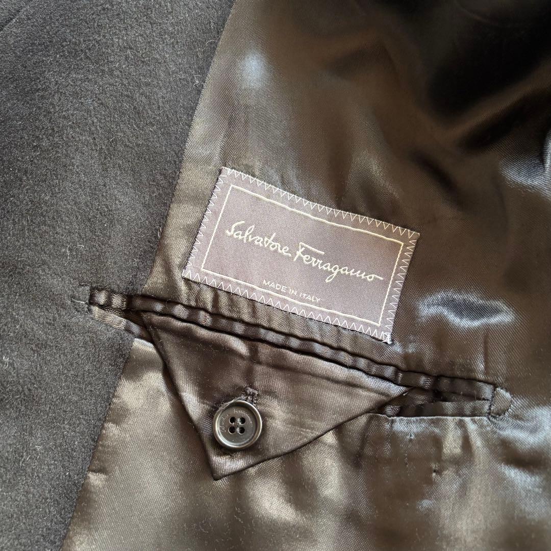 【Salvatore Ferragamo】カシミアロングチェスターコート　黒