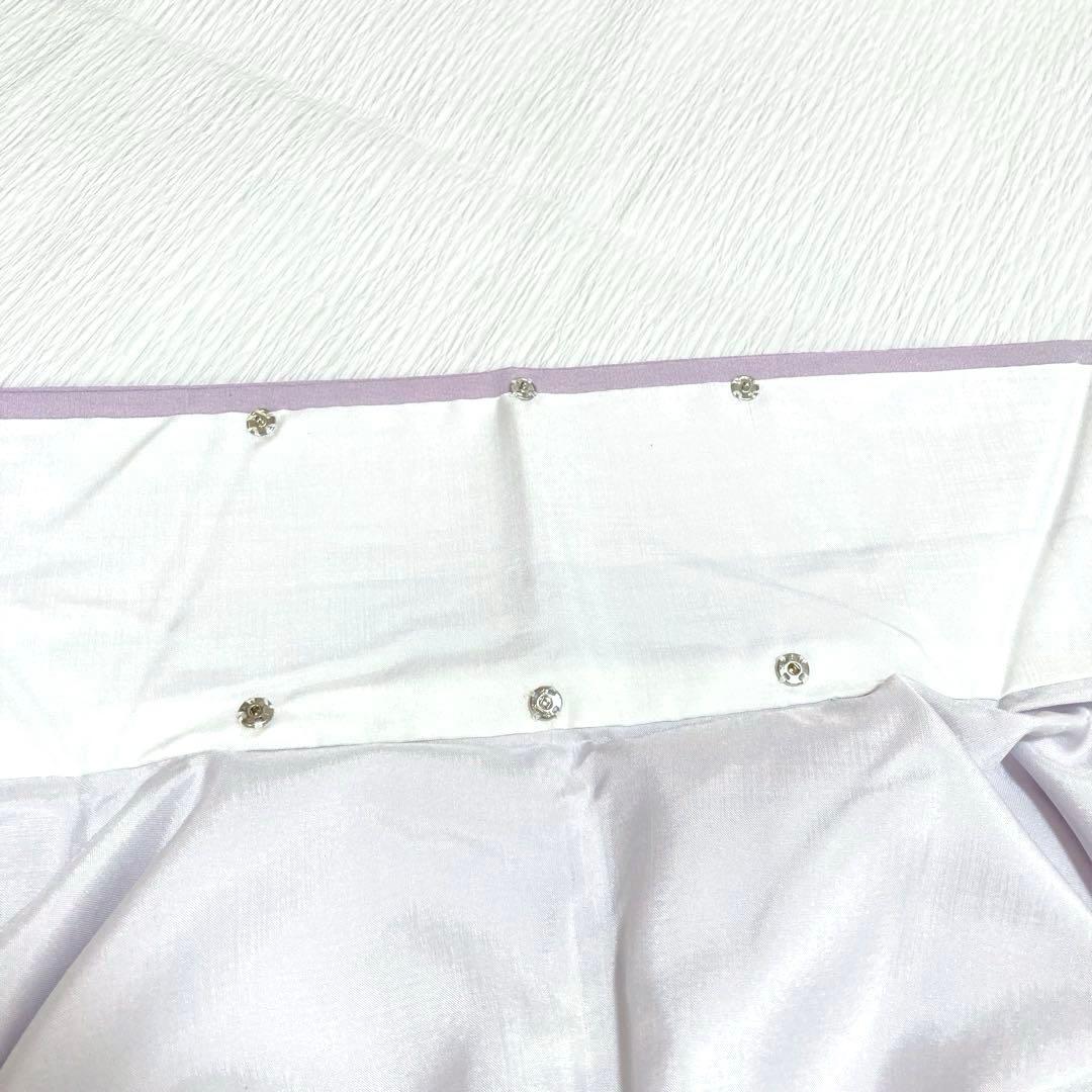 【良品✨】東レシルック　洗える着物　色無地　淡い紅藤色　紋付　手縫い仕立て　N7