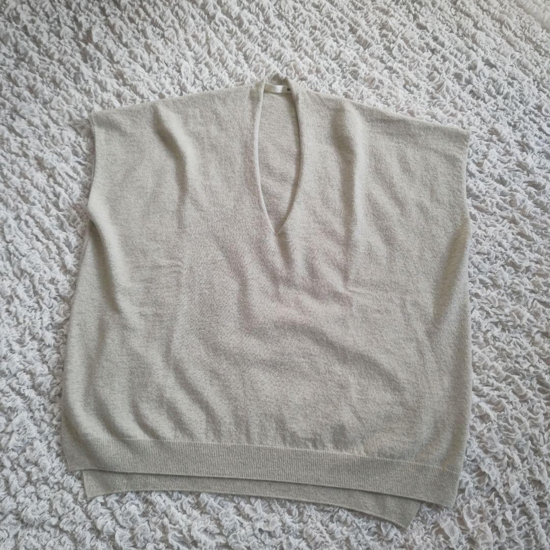 ✨美品✨evam eva　ウール　ニットベスト　ライトグレー　M　日本製