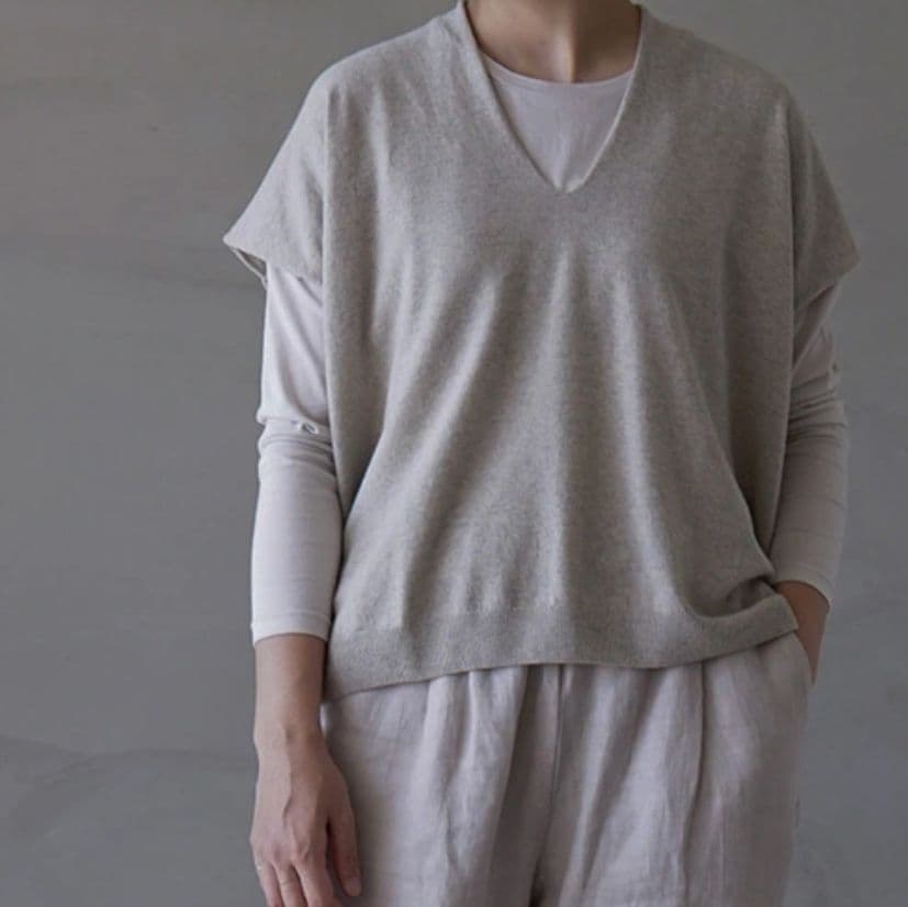 ✨美品✨evam eva　ウール　ニットベスト　ライトグレー　M　日本製