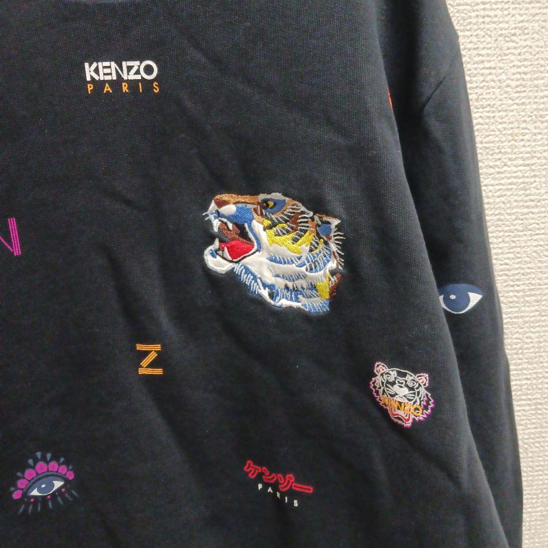 【KENZO PARIS】 刺繍デザイン スウェット XL ブラック