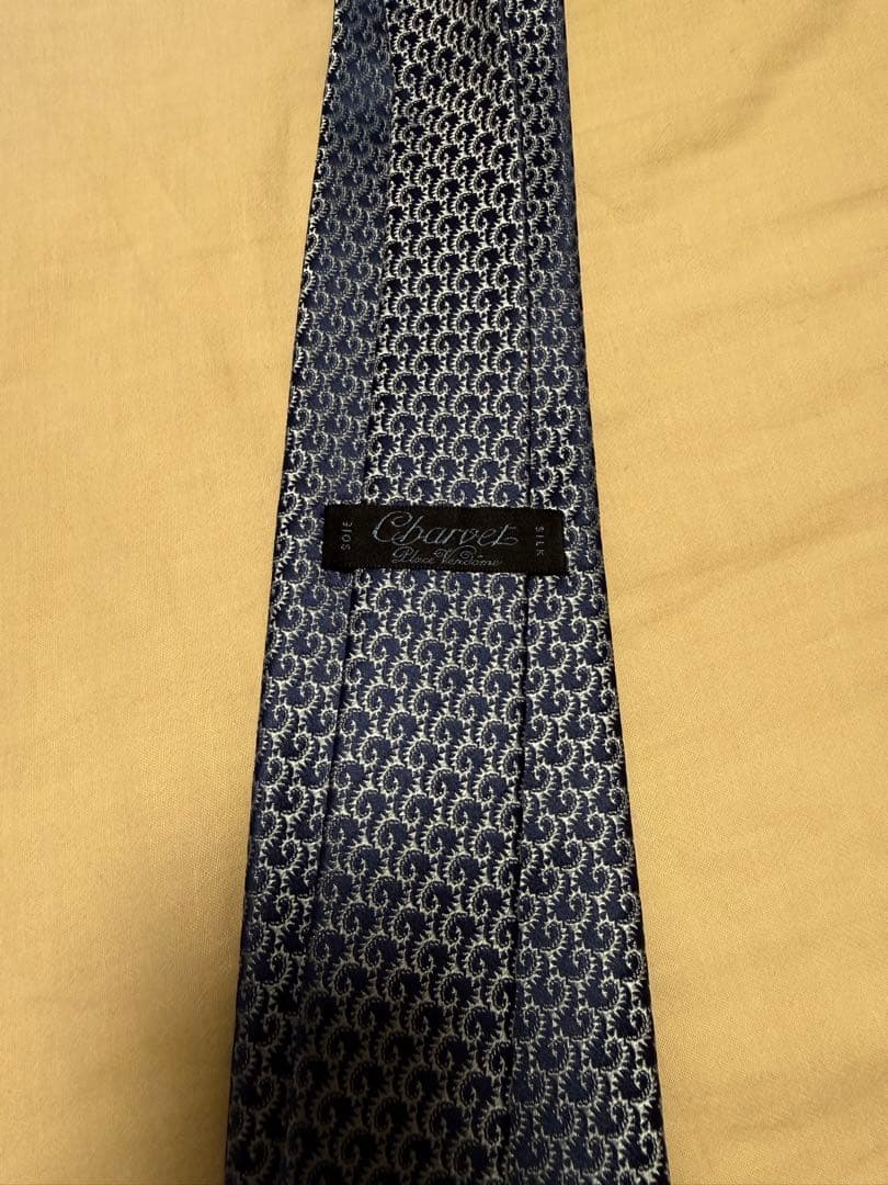 Charvet ネイビー パターン入り