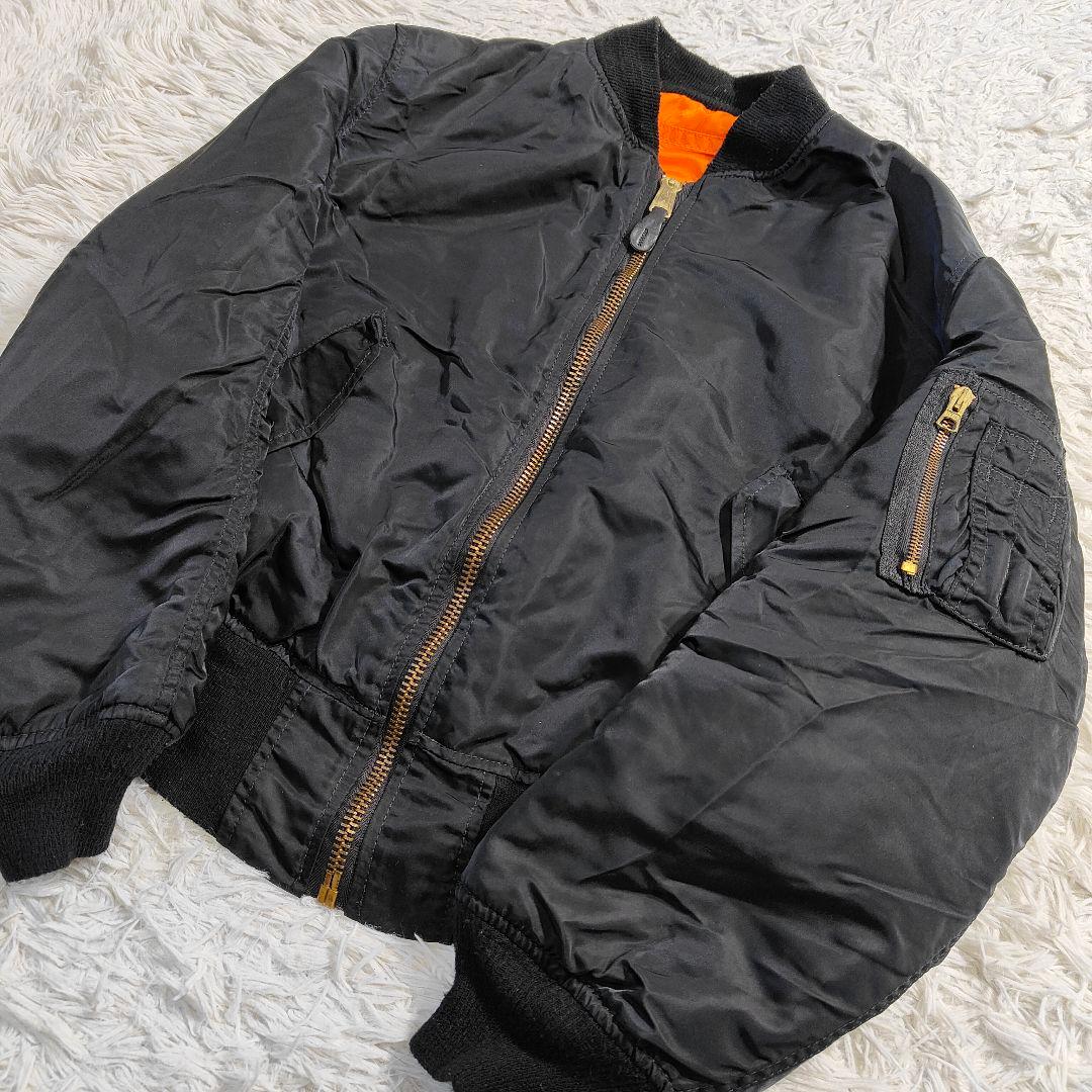 1990年代 USA製 ALPHA アルファ MA-1 ジャケット ブラック