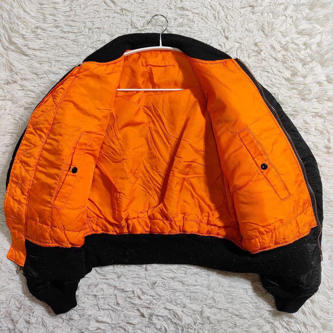 1990年代 USA製 ALPHA アルファ MA-1 ジャケット ブラック