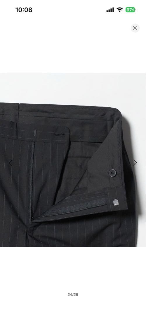 beauty & youth ピンストライプ　2プリーツ　スラックス　ブラック