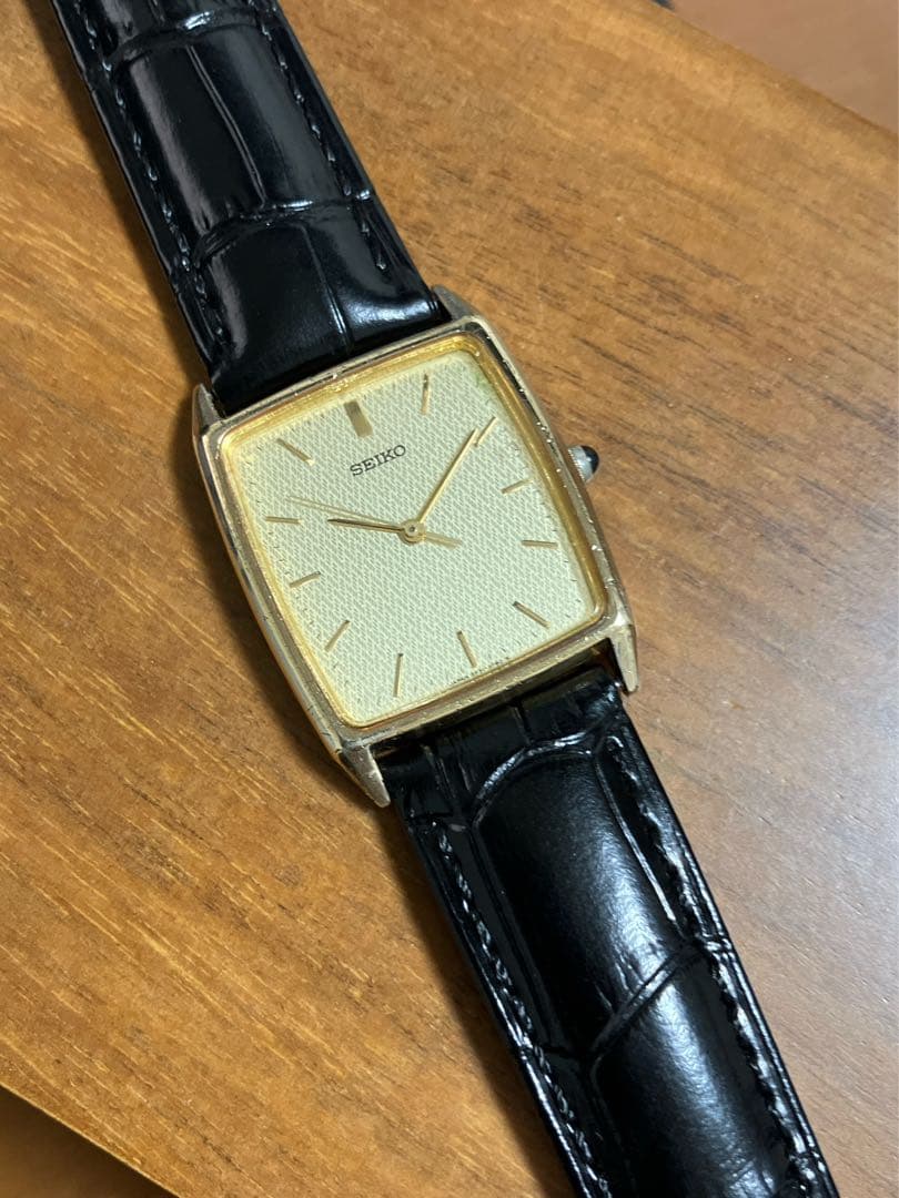 セイコー タンク メンズ 腕時計 稼働品 新品革ベルト