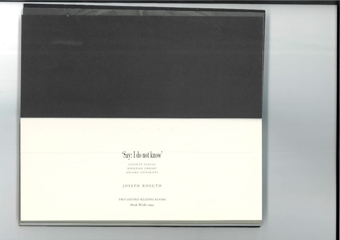 Joseph Kosuth「２つのオックスフォードの図書室」ジョセフコスース作品