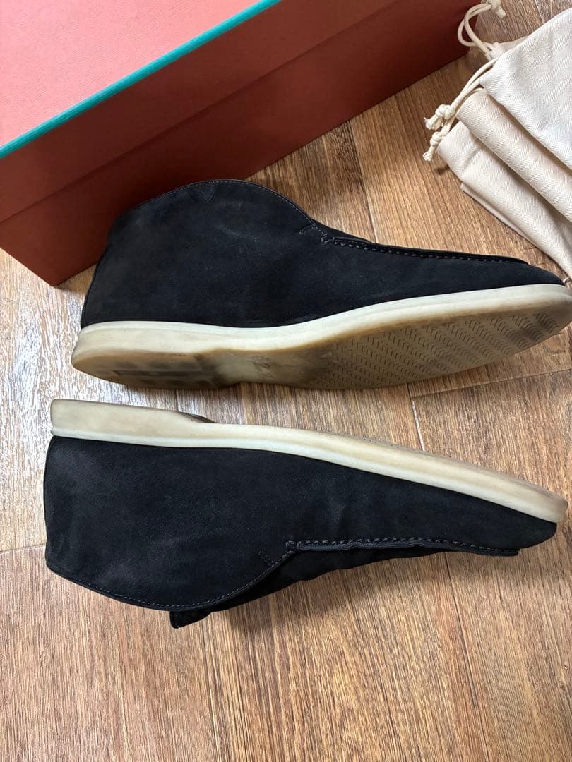 ロロピアーナ　オープンウォーク　美品　ブラック　40ハーフ　Loro piana