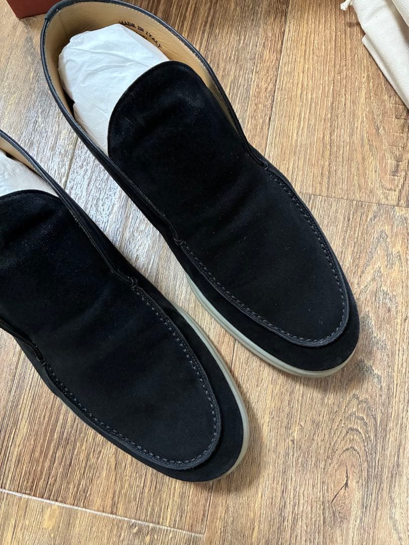 ロロピアーナ　オープンウォーク　美品　ブラック　40ハーフ　Loro piana