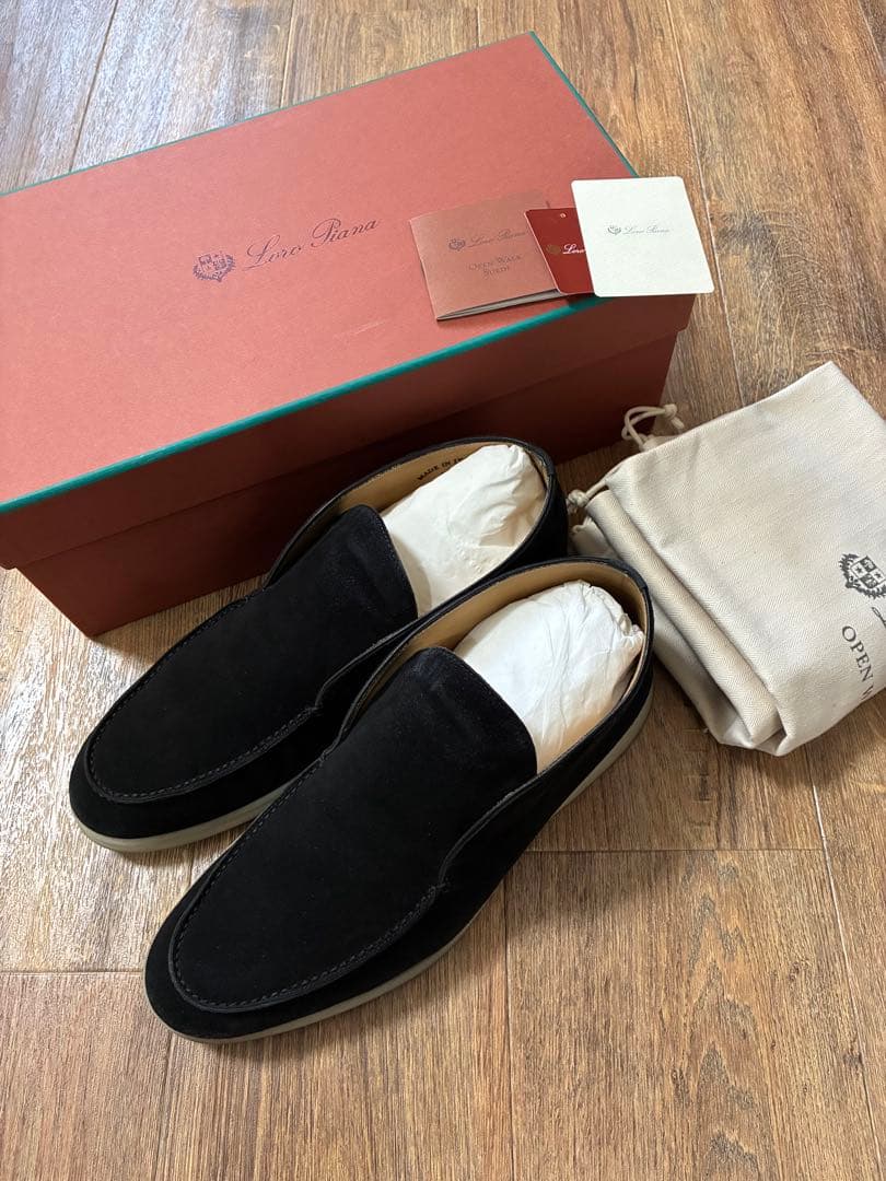 ロロピアーナ　オープンウォーク　美品　ブラック　40ハーフ　Loro piana