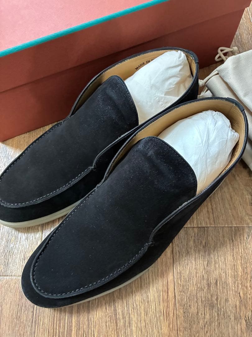 ロロピアーナ　オープンウォーク　美品　ブラック　40ハーフ　Loro piana