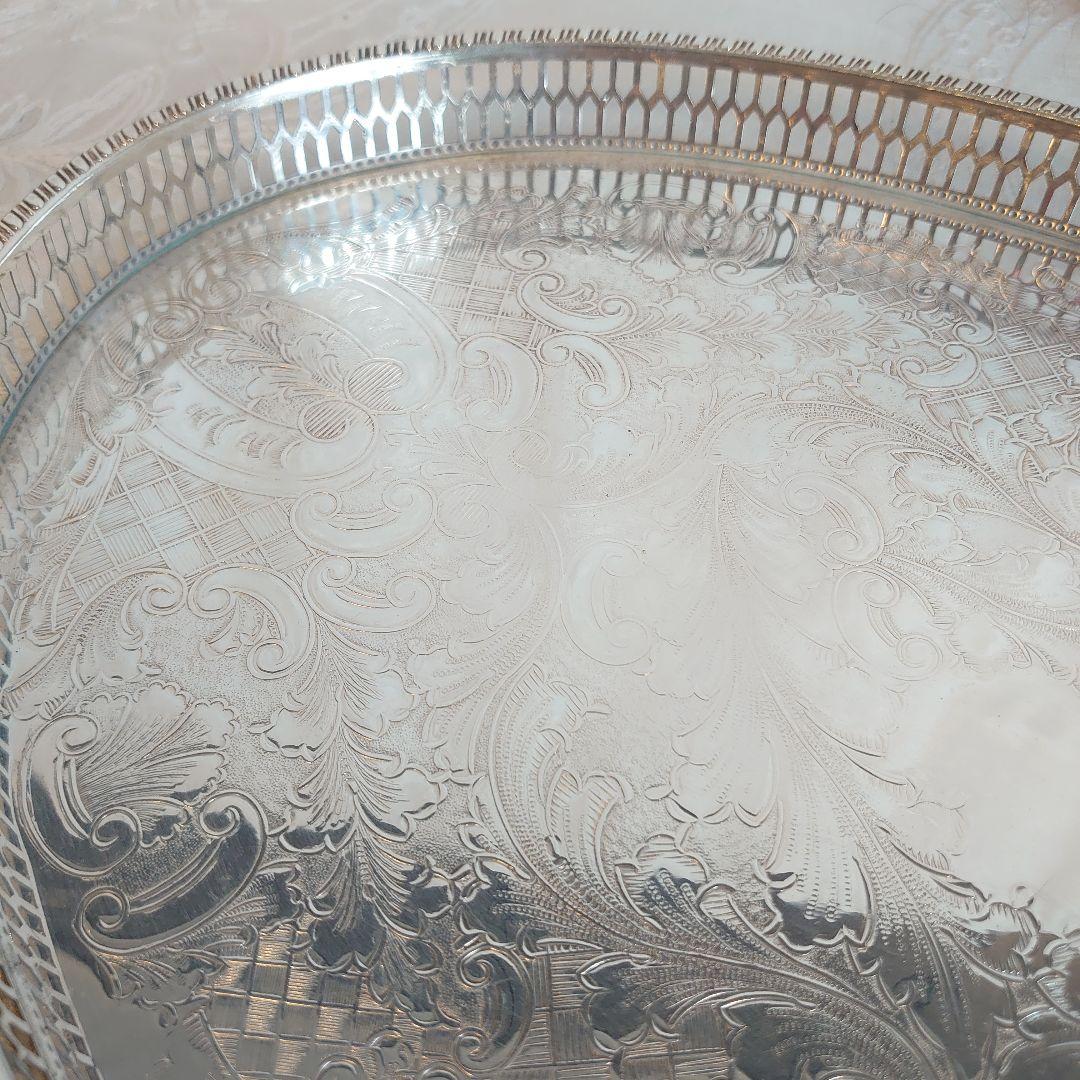 イギリス　アンティーク　シルバートレイ　シルバートレー　銀盆