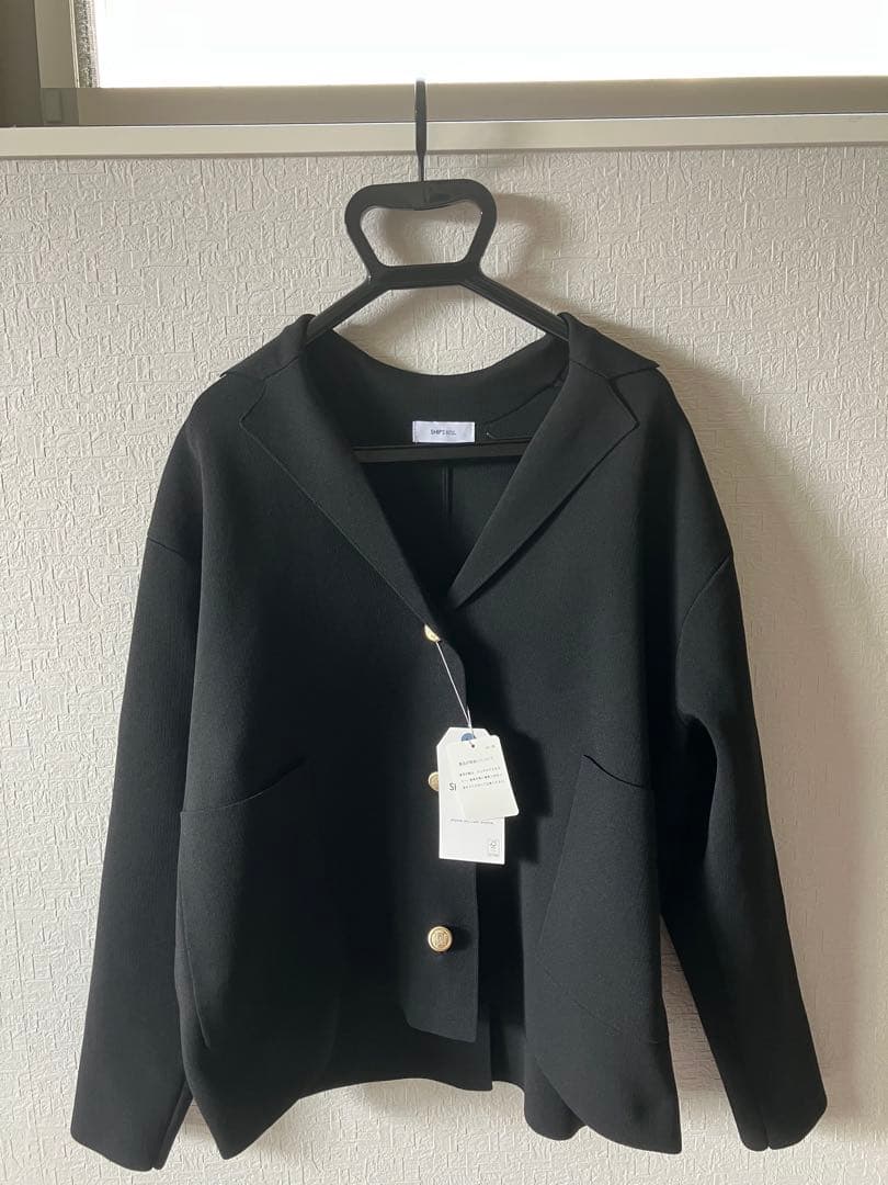 SHIPS anyテーラード ニット カーディガン ブラック 新品タグ付き