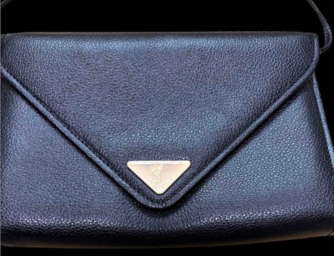 【イヴサンローラン】 希少‼︎ヴィンテージ ミニショルダー 黒 カサンドラロゴ