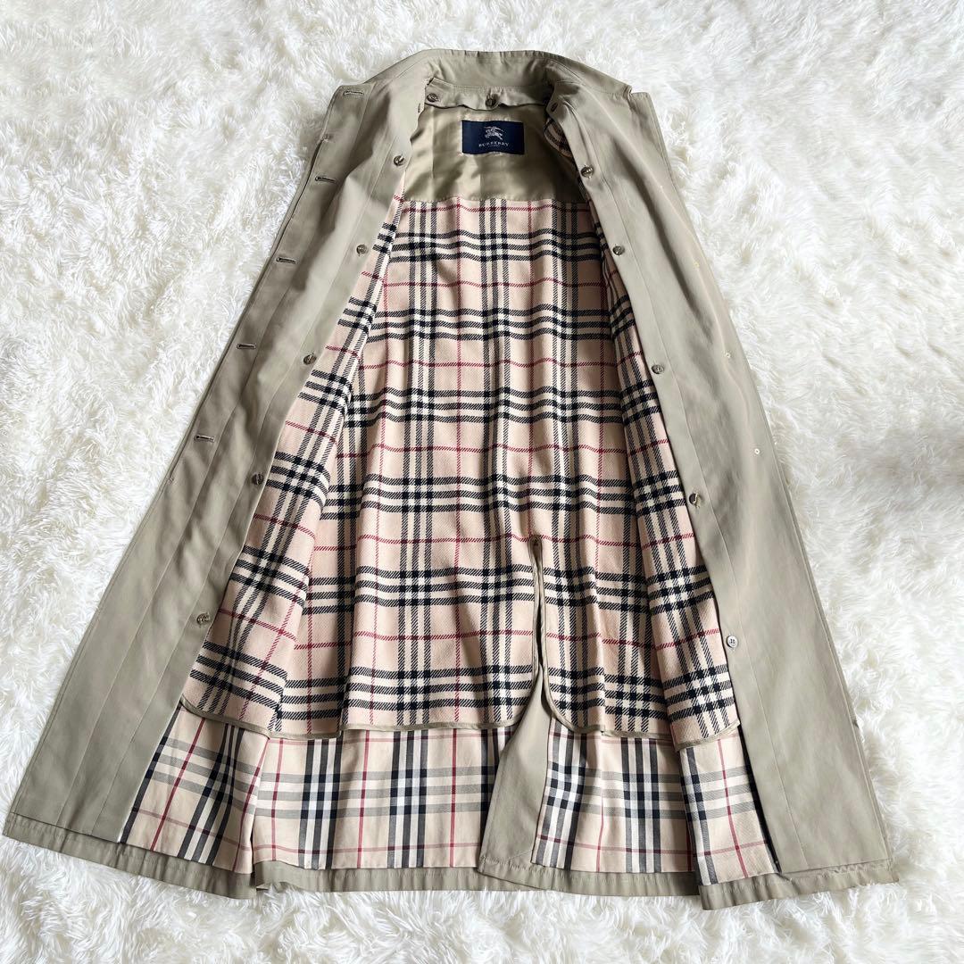 美品　バーバリーロンドン　ステンカラーコート　カーキ　ライナー付き　ノバチェック