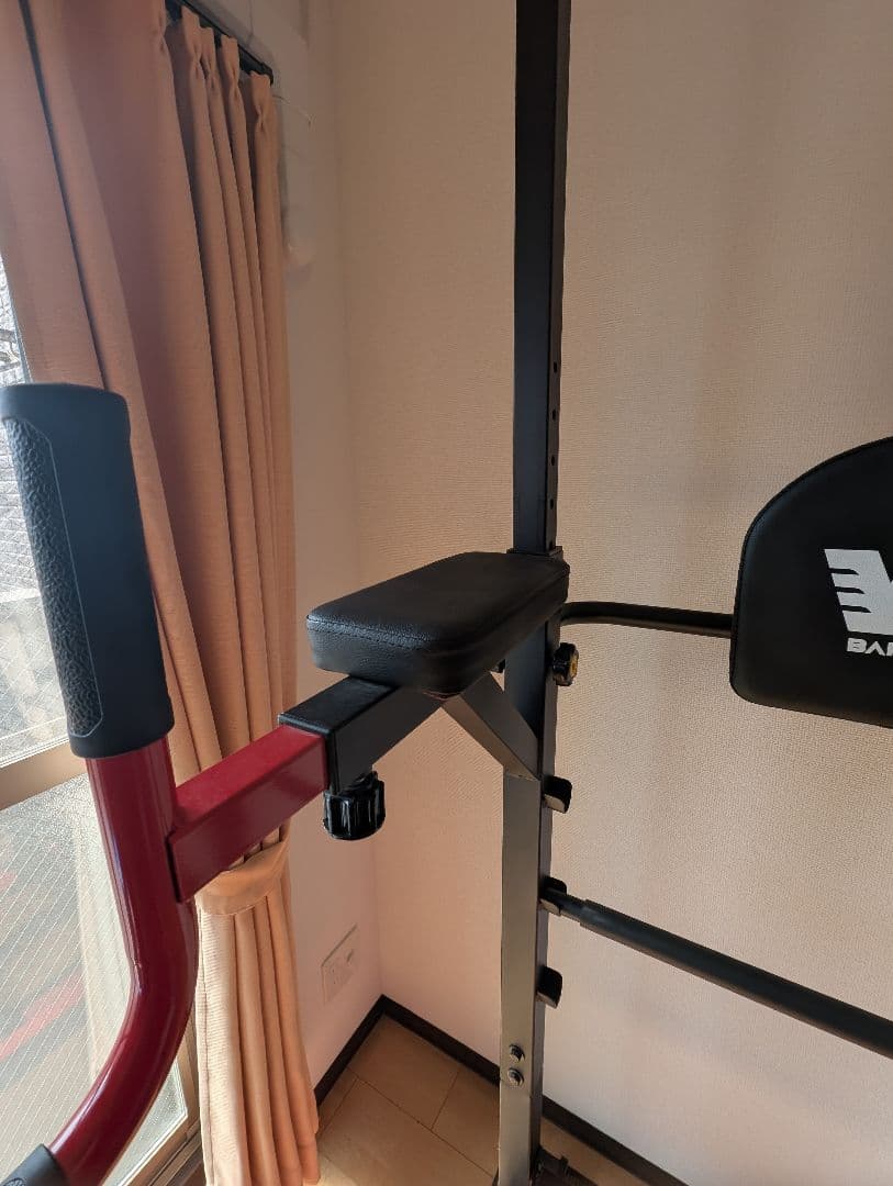 BARWING 懸垂マシン ぶら下がり健康器 改良モデル 高さ調整11段階 赤