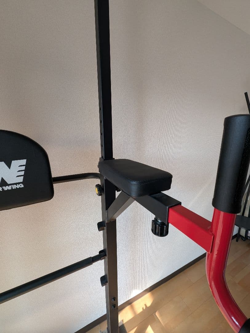 BARWING 懸垂マシン ぶら下がり健康器 改良モデル 高さ調整11段階 赤