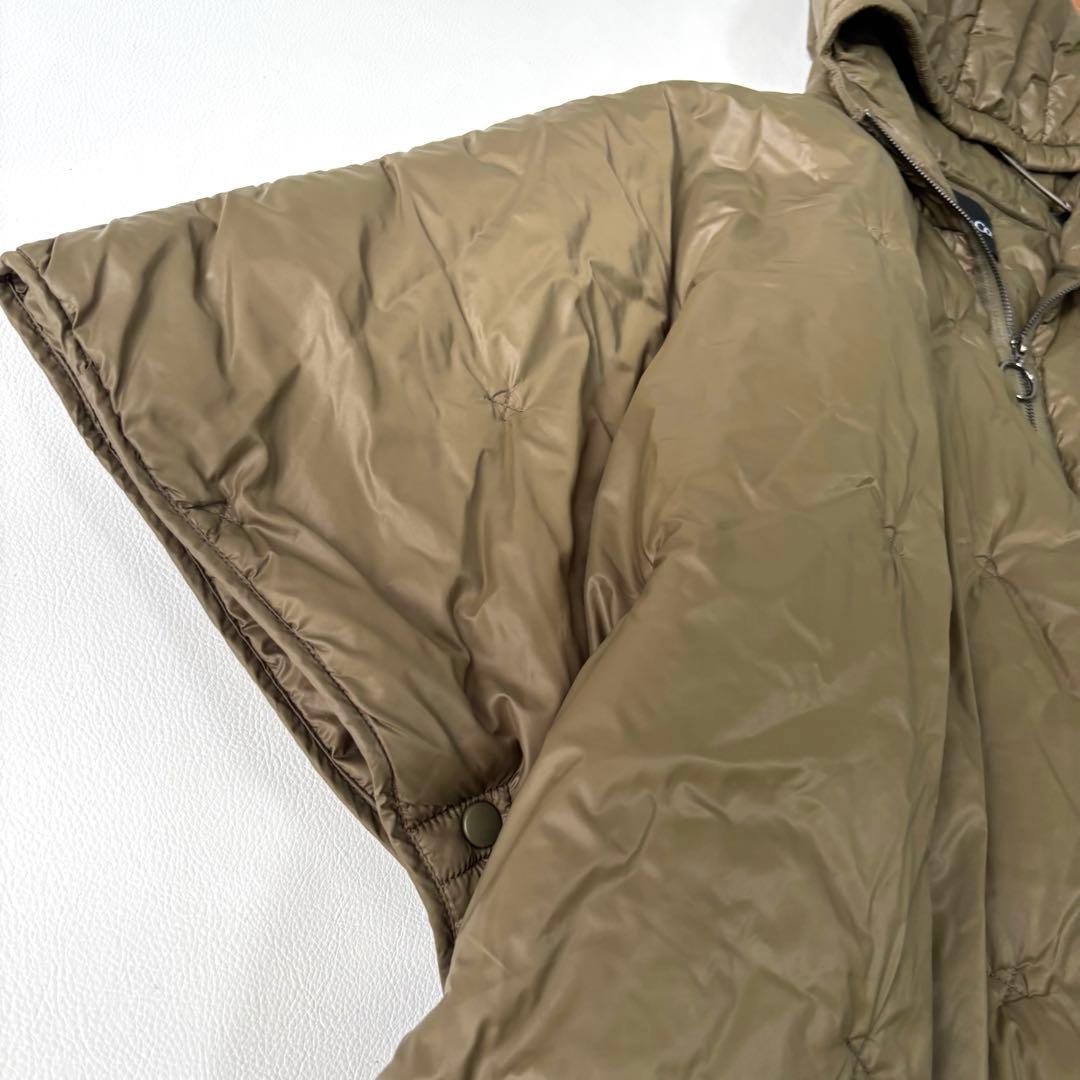 【美品】マックスアンドコー ポンチョ プルオーバー フード 中綿 カーキ 軽量