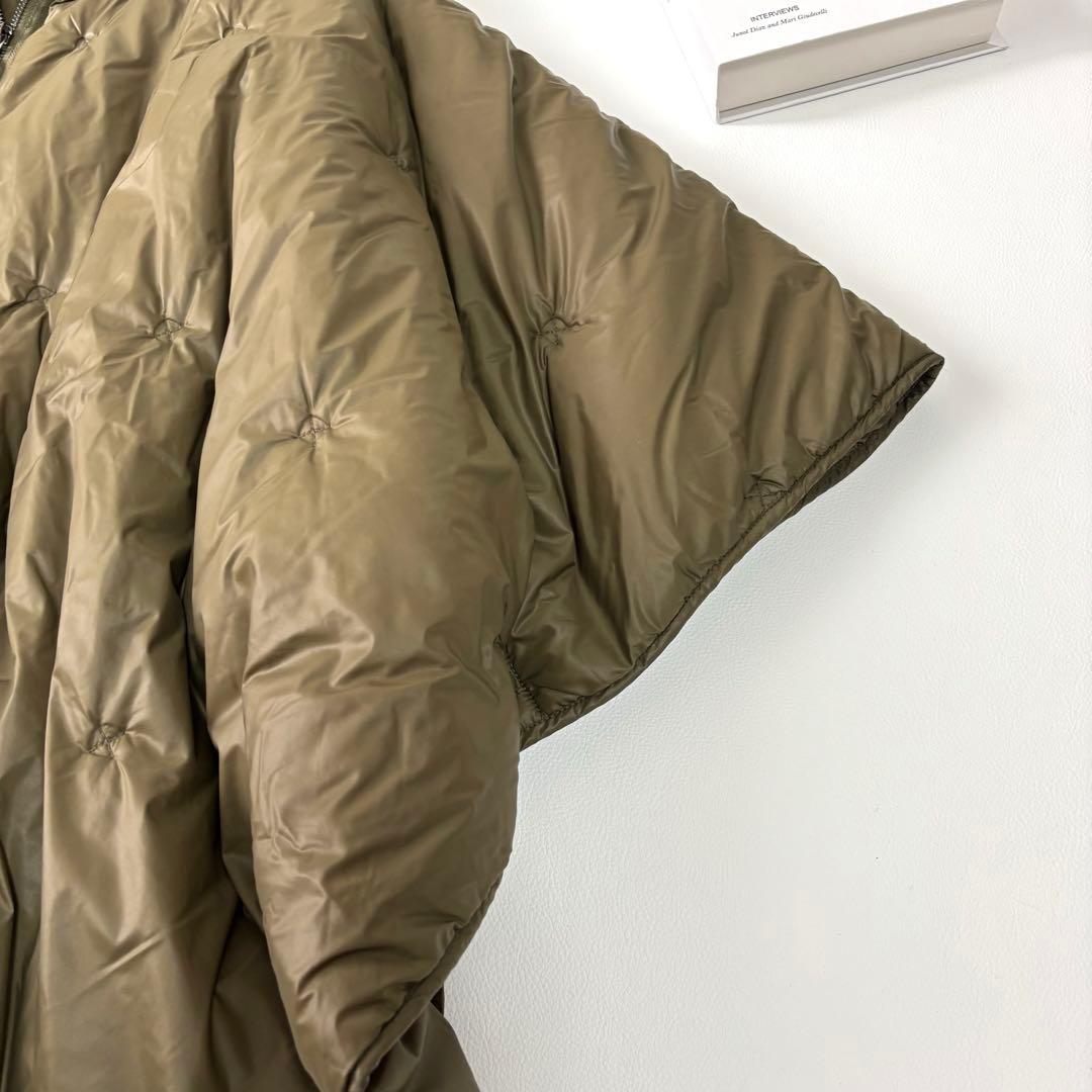 【美品】マックスアンドコー ポンチョ プルオーバー フード 中綿 カーキ 軽量