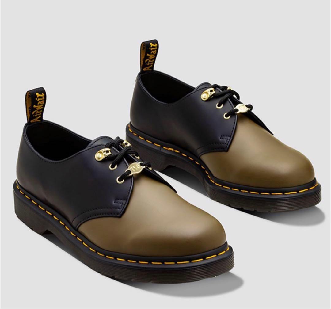 ドクターマーチン1461 DM TYO オリーブ + ブラック スムース UK9