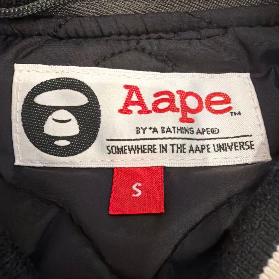 A BATHING APE スタジャン　迷彩フード　S