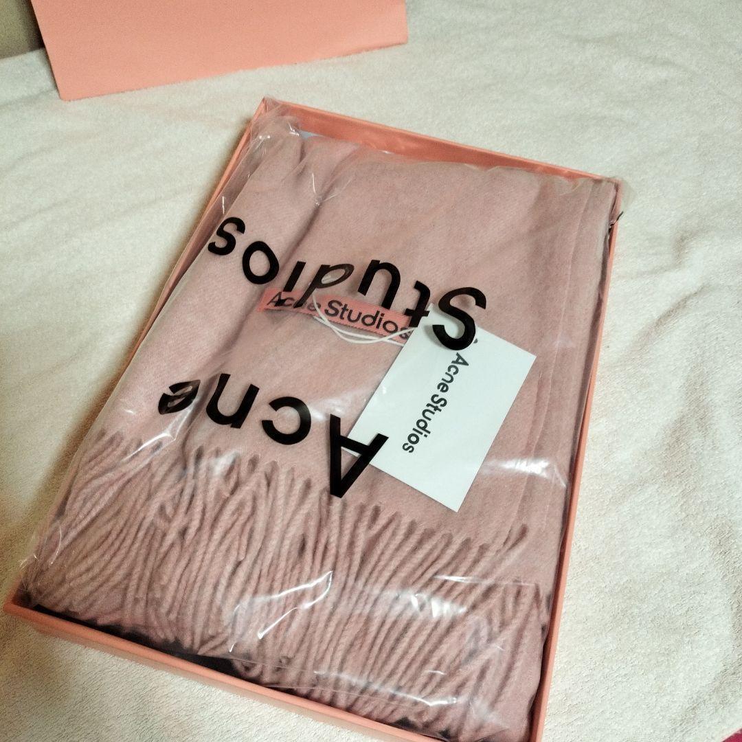 未使用　箱紙袋付き　Acne Studios ピンク マフラー フリンジスカーフ