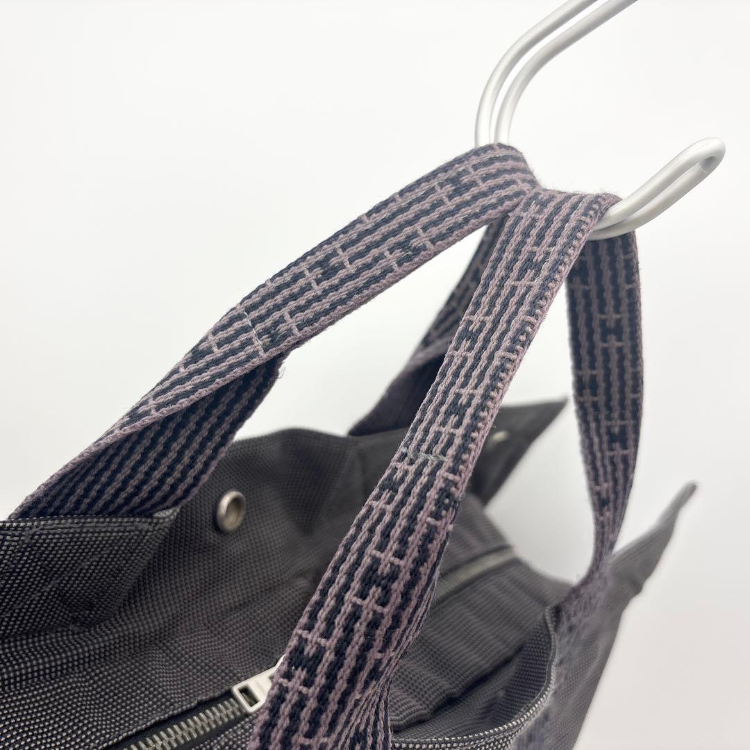 エルメス エールライン MM トートバッグ グレー系 鞄 カバン カデナ