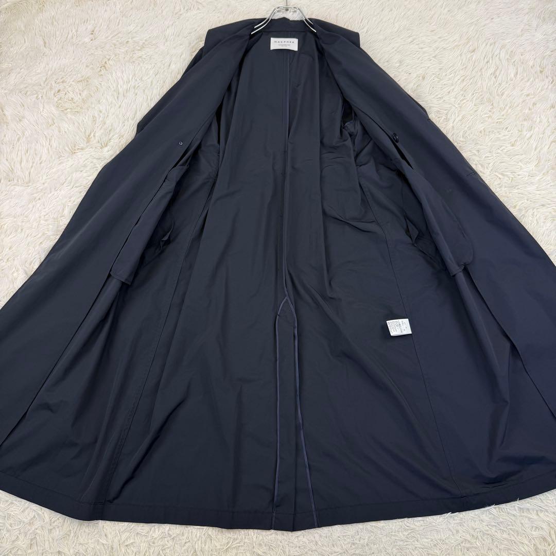 美品 2024 マカフィー コットンポリエステルウェザー トレンチコート 紺 M