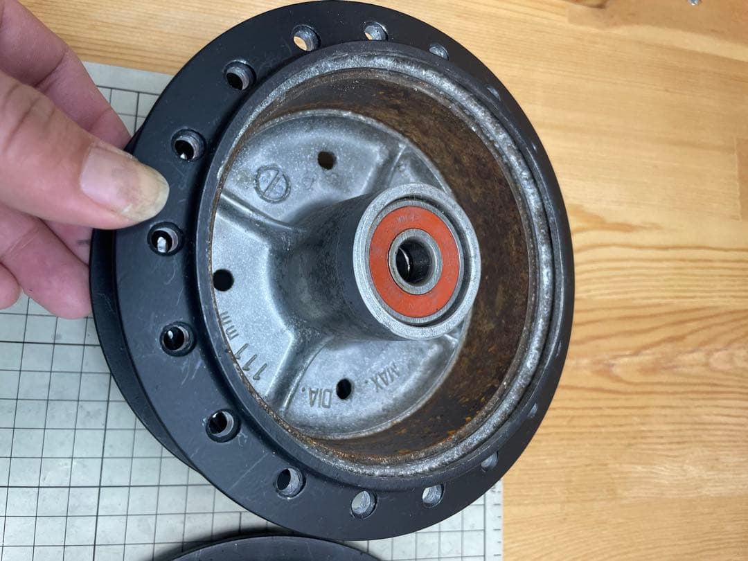 カブ　c50 ホイールハブ　スポーク穴拡張品　ブレーキパネルセット GO