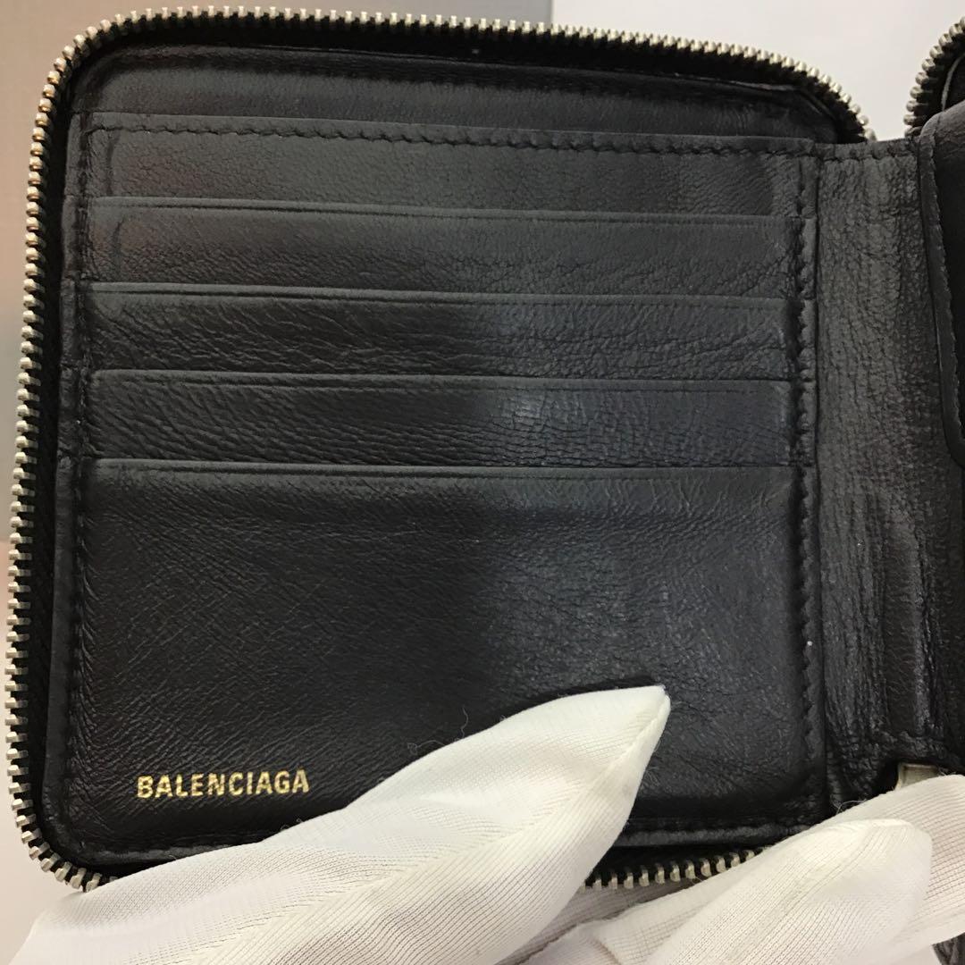 ❣️バレンシアガ❣️レザークロコ型押しラウンドファスナー財布　580838 ブラック