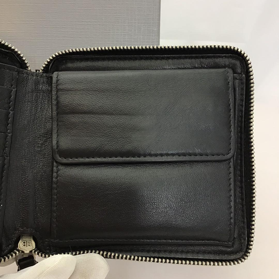 ❣️バレンシアガ❣️レザークロコ型押しラウンドファスナー財布　580838 ブラック