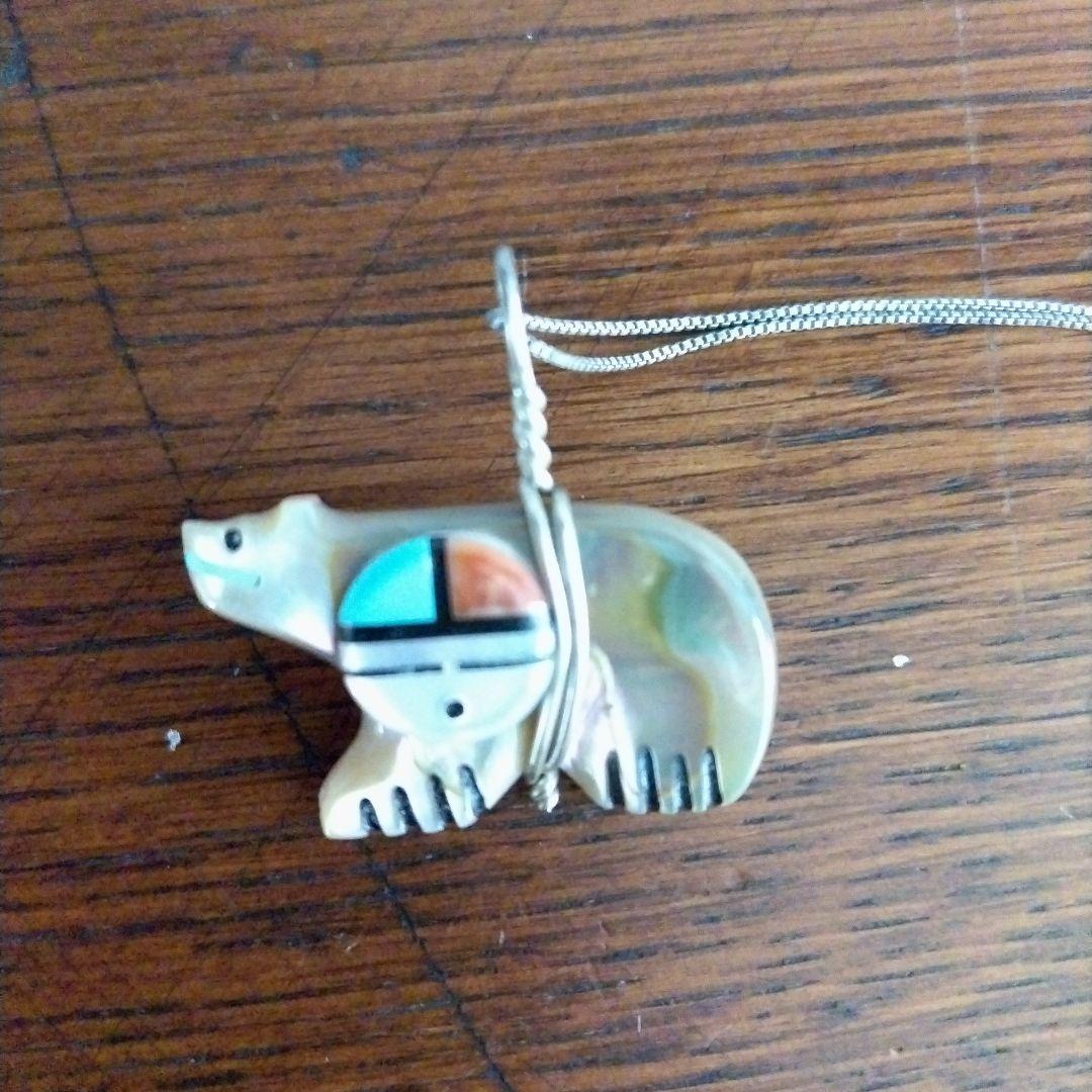 mamama様 インディアンジュエリー ズニ族 クマ サンフェイス