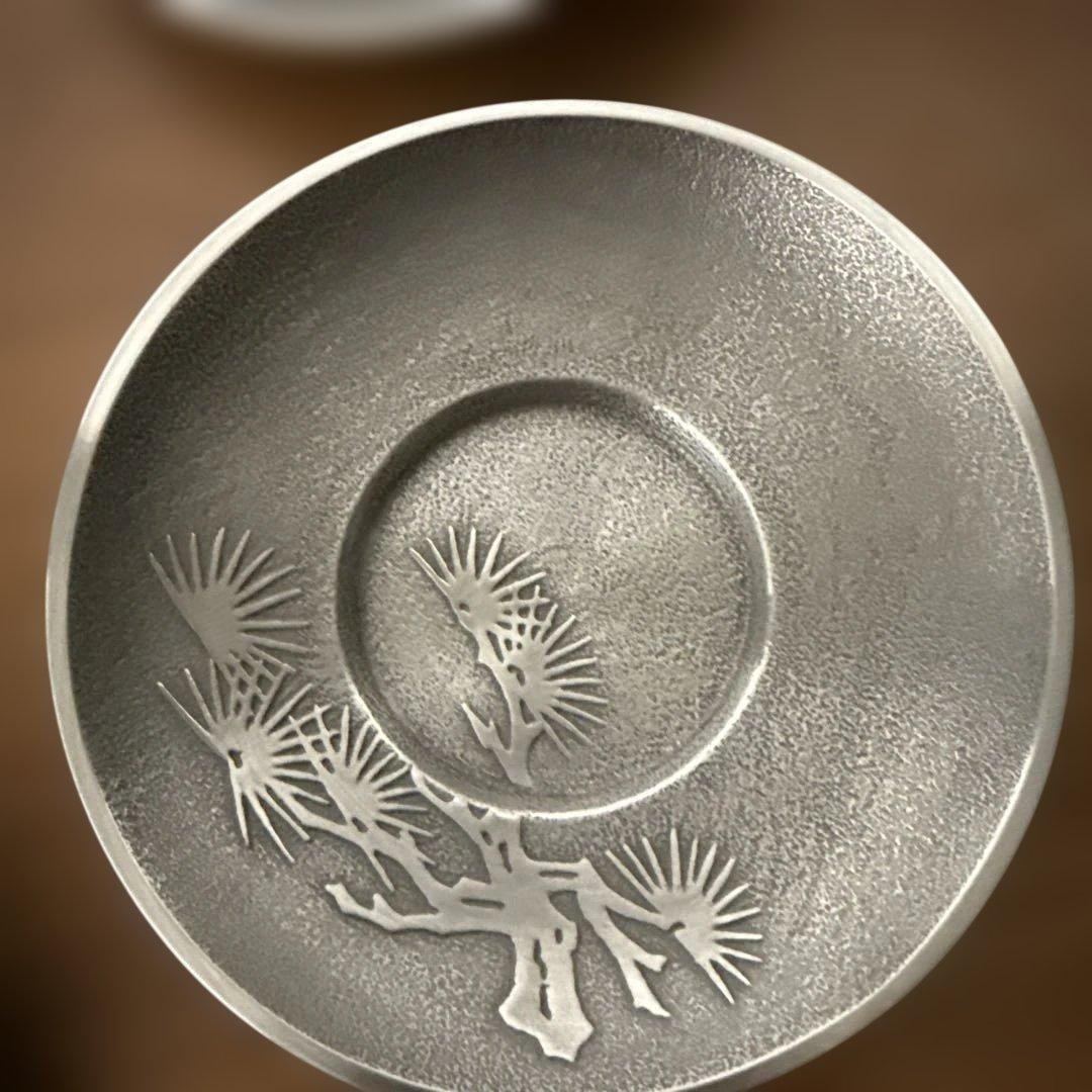 極上 純錫 茶器揃(茶筒1 茶托5)