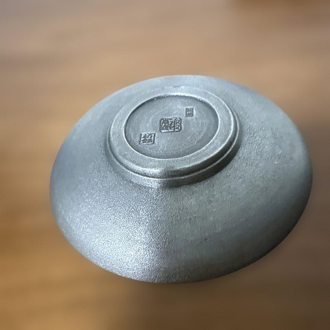 極上 純錫 茶器揃(茶筒1 茶托5)