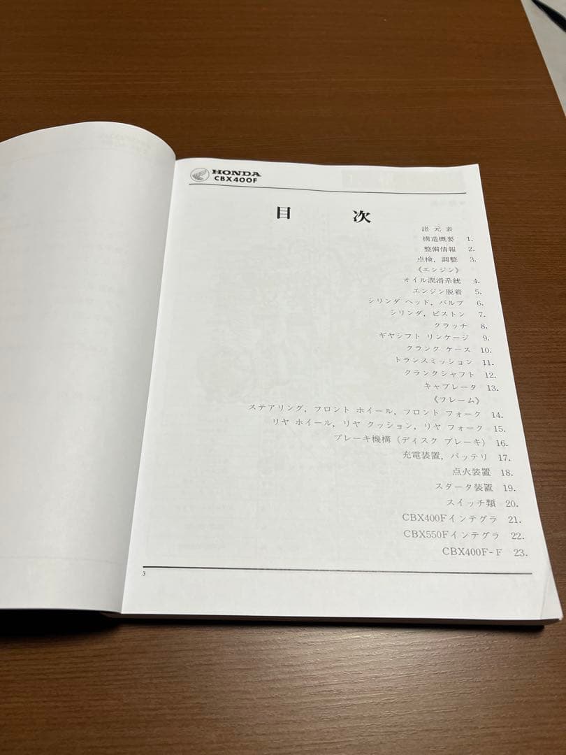 HONDA CBX400F サービスマニュアル