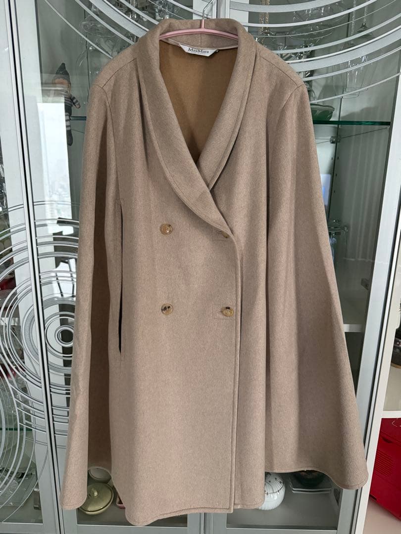 イタリア製MaxMara ケープ　カシミヤ100% ベージュ