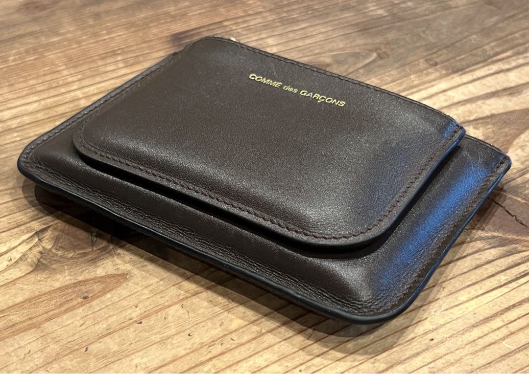 コムデギャルソン　OUTSIDE POCKET ZIP POUCH / ブラウン
