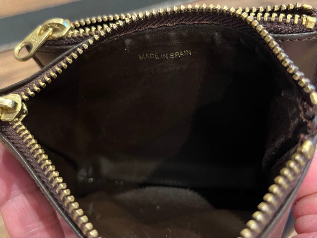 コムデギャルソン　OUTSIDE POCKET ZIP POUCH / ブラウン