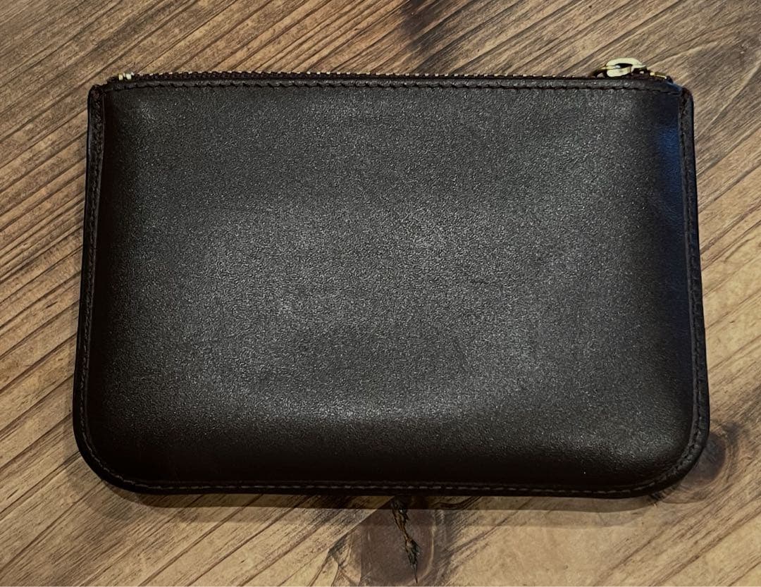 コムデギャルソン　OUTSIDE POCKET ZIP POUCH / ブラウン