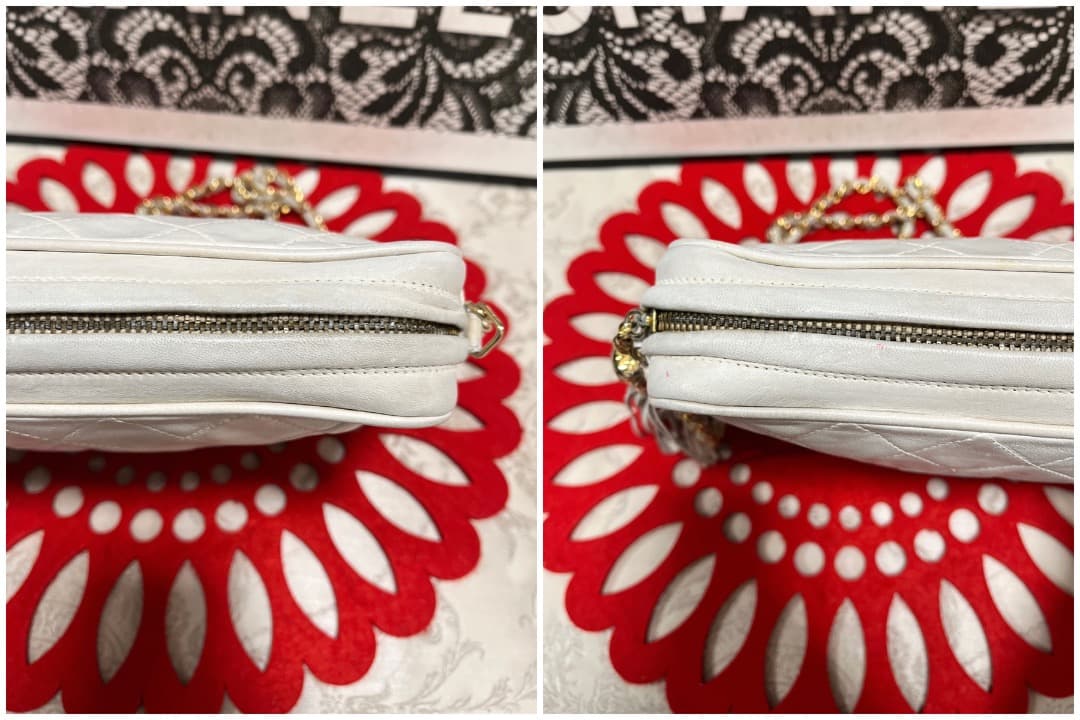 シャネル CHANEL マトラッセ ショルダーバッグ ホワイトゴールド G059